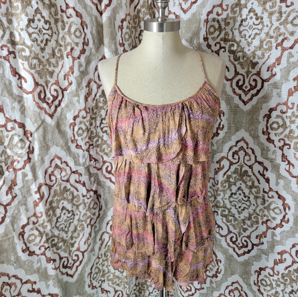 Mudd Ruffle Tank -Rust